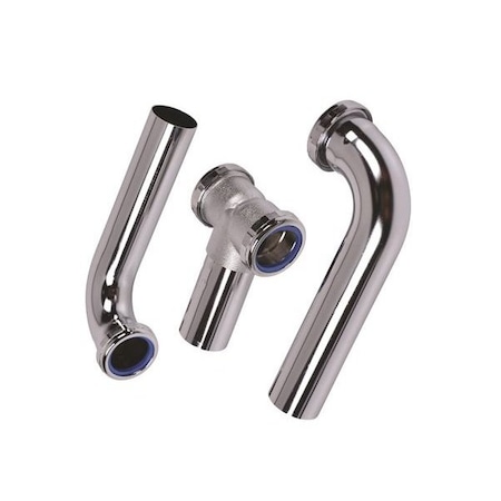 Ez-Fluid 1-1/2inx11.5in 17GA Brass Center Outlet Continuous Waste Drain w/Baffle EZWTCO21